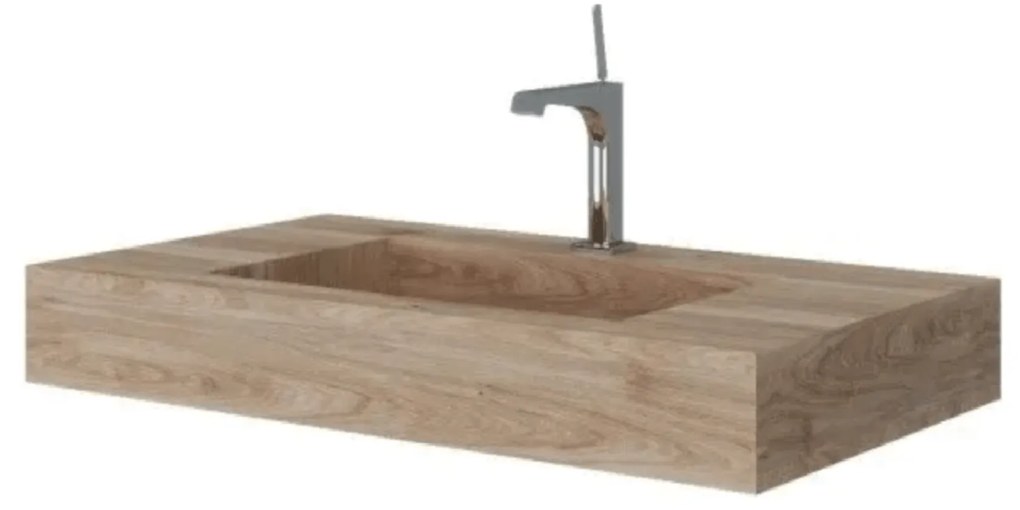 Lavabo Sospeso Con Vasca Centrale 80x46 Cm Savini Due "Idea" Miele