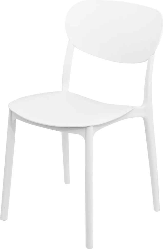 Sedia impilabile in plastica bianca