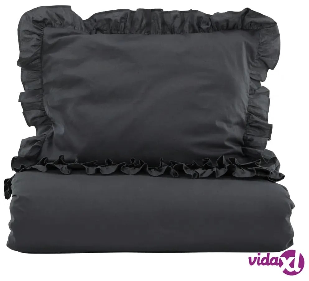 Venture Home Set da Letto Levi 200x150 cm Cotone Antracite