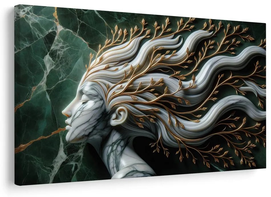 Quadro su tela – Dea della foresta con rami tra i capelli