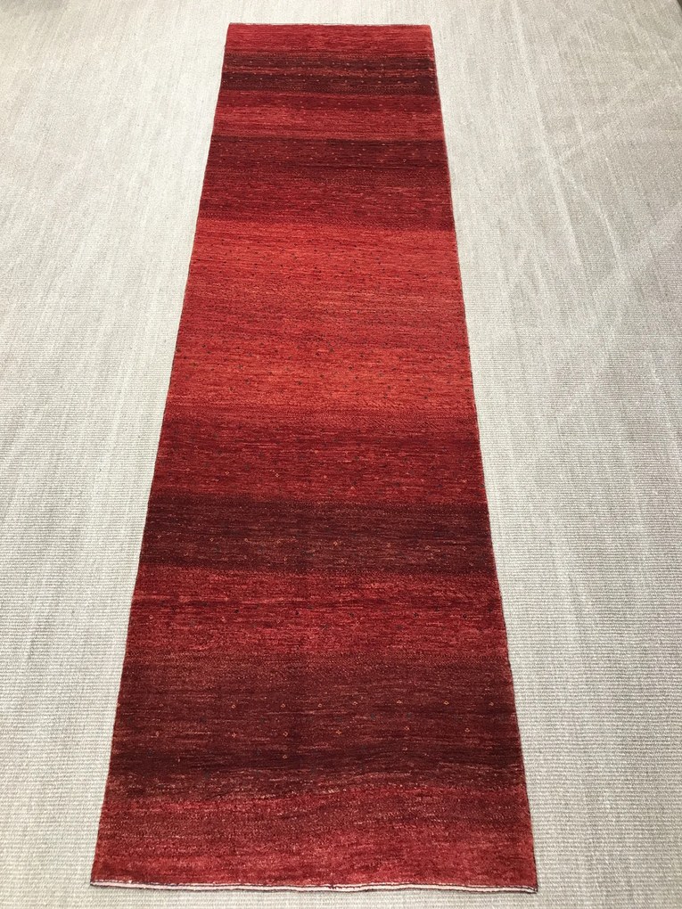 Loribaft Tappeto 300 x 80 Rosso (Iran) Annodato A Mano