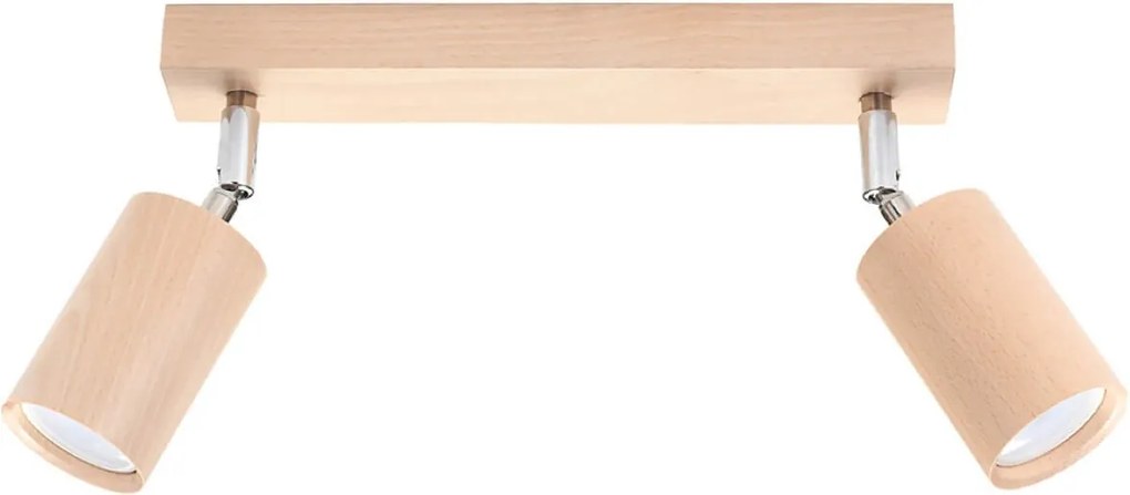 Lampada da Parete 2xGU10 Orientabile in Legno Naturale BERG