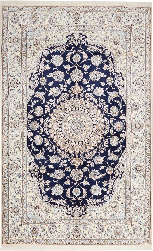 Nain Tappeto persiano 250 x 160 Blu (Iran) Annodato A Mano
