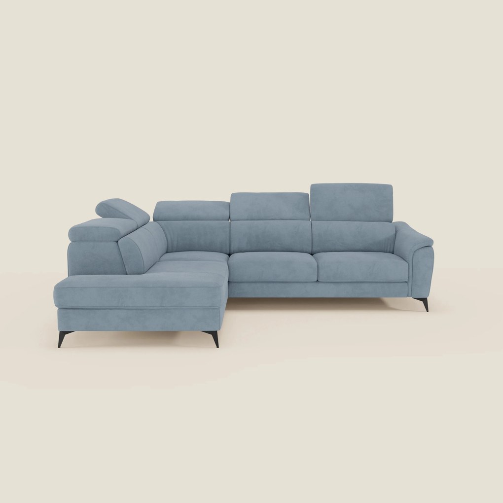 Arcos Divano angolare - piedini alti e poggiatesta reclinabili in microfibra impermeabile T11 carta da zucchero