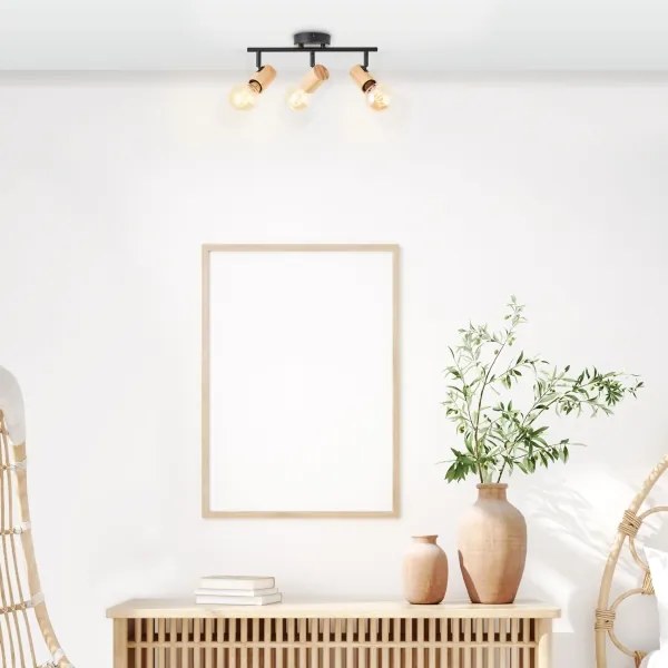 Brilliant - Faretto KERRY 3xE27/40W/230V nero/bambù