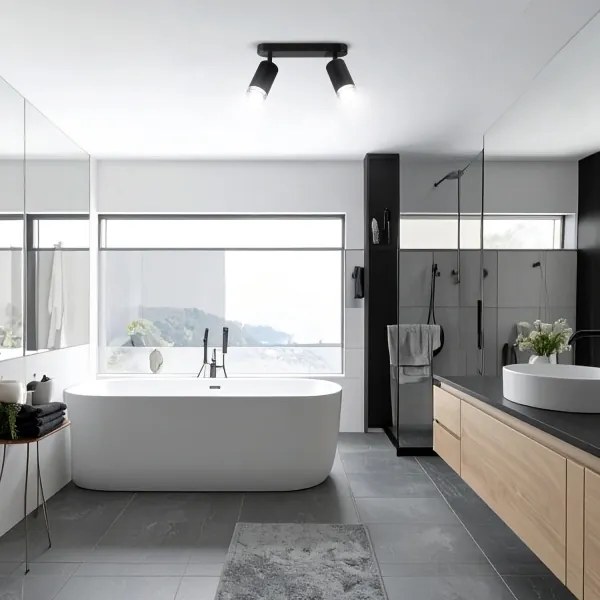 Brilagi - Luce Spot da bagno SELE 2xGU10/30W/230V IP44 nero