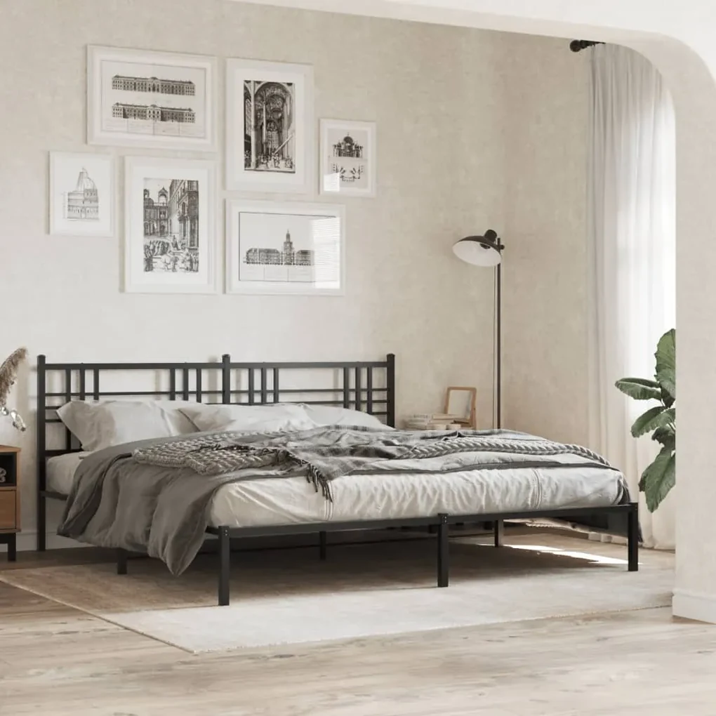Testiera in metallo nero 200 cm