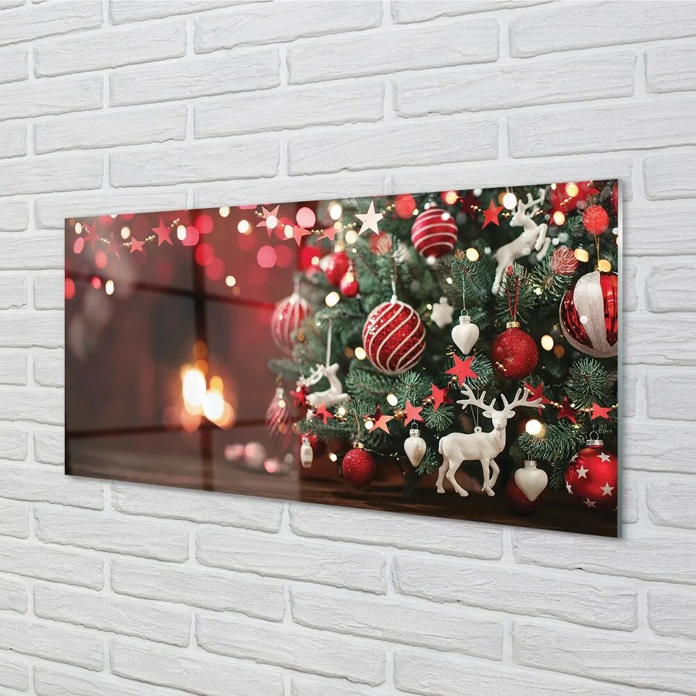 Quadro in vetro Decorazioni per l'albero di natale 100x50 cm