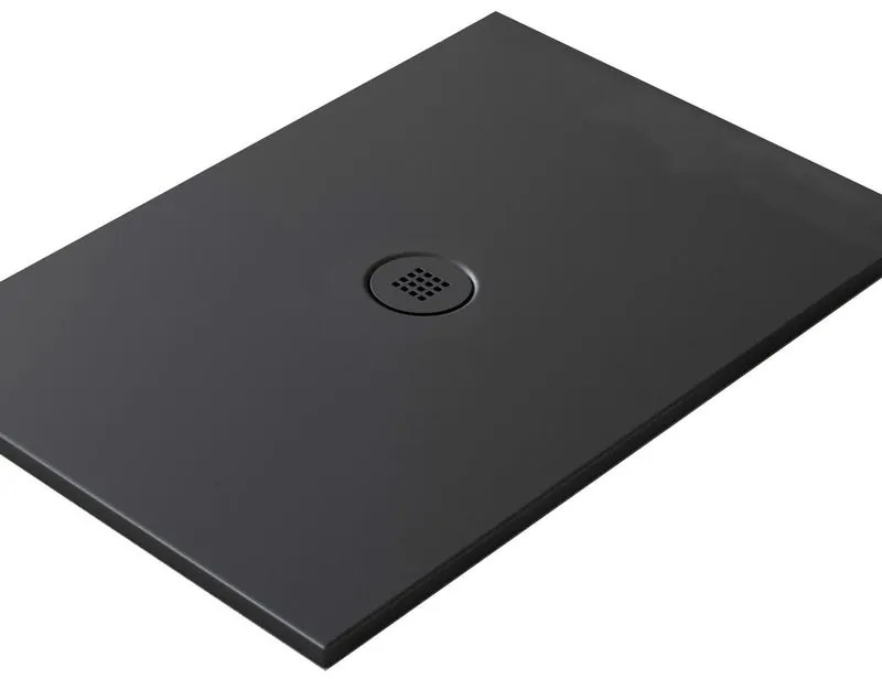 Piatto doccia in ceramica extra slim nero L 180 x L 80 cm opaco
