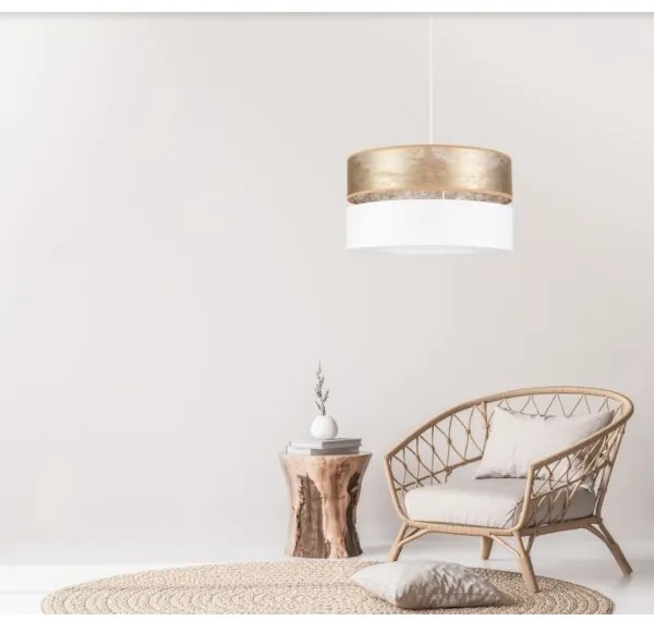 Lampadario su filo LIMA 1xE27/60W/230V bianco/dorato