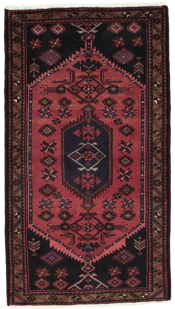 Hamedan Tappeto persiano 80 x 150 Rosso (Iran) Annodato A Mano