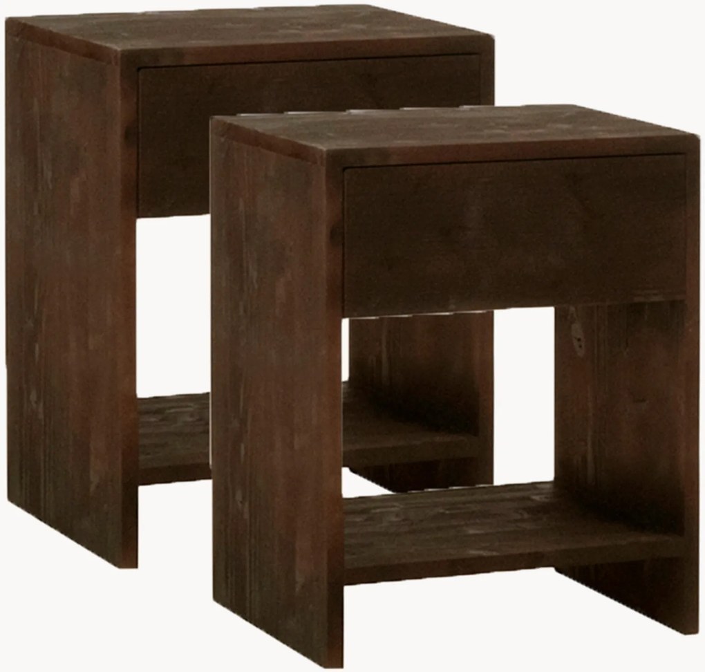 Set di 2 comodini in legno di abete Martina