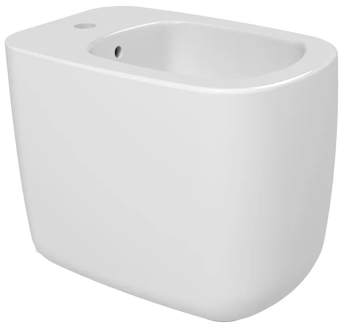 Ceramica Flaminia Monò Bidet filo muro monoforo a pavimento con troppopieno e kit fissaggio in ceramica bianco