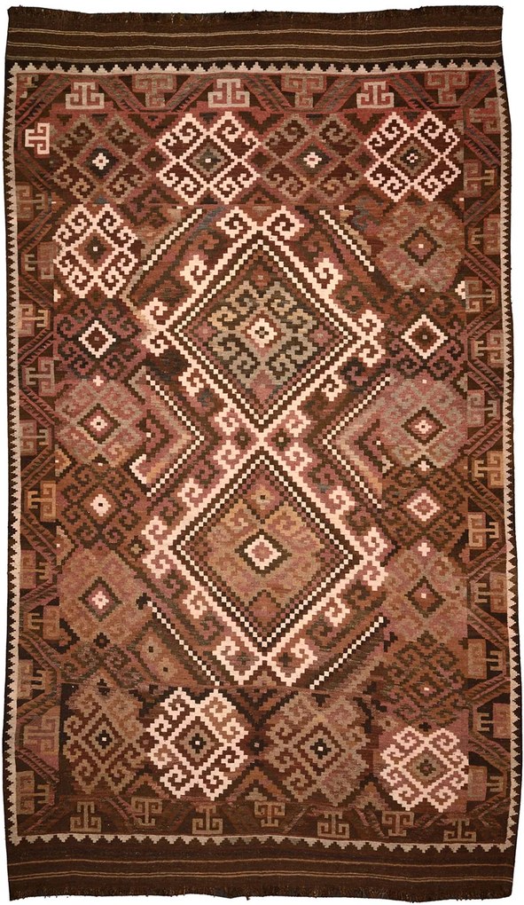 Kilim Tappeto 460 x 270 Rosa (Iran) Tessuto A Mano
