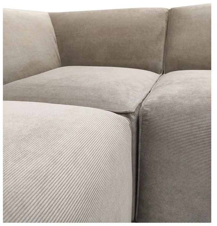 Divano angolare in velluto a coste beige (angolo destro) Sting - Scandic