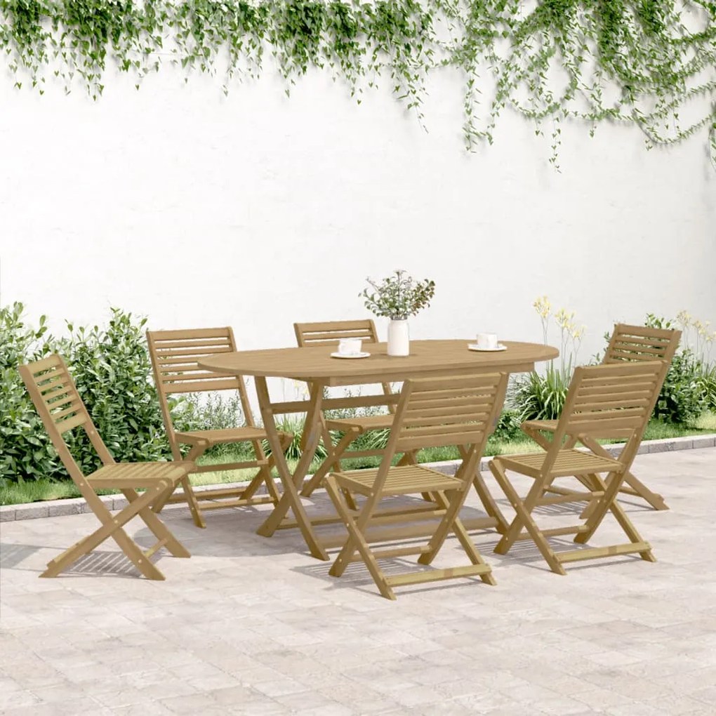 Sedie giardino pieghevoli 6 pz 48,5x61,5x87 cm massello acacia