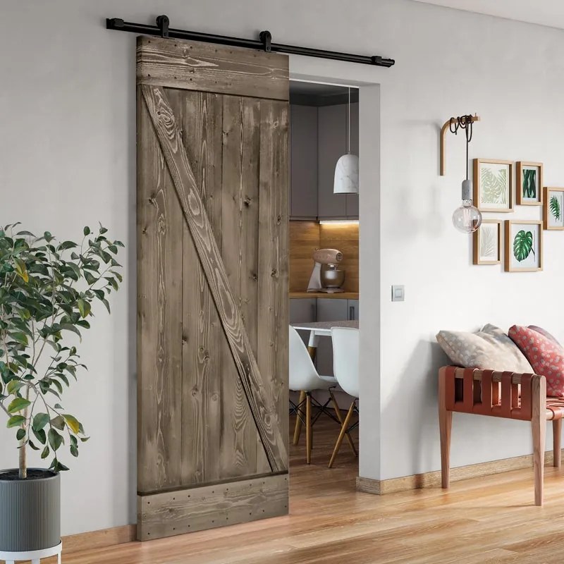 Porta scorrevole Horse Ebano in legno, L 96 x H 211.5 cm, con binario Loft