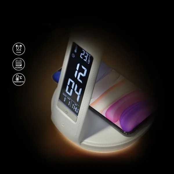 Retlux-LED Lampada dimmerabile con ricarica wireless Qi e display LED/6W/230V 3000/4000/6000K