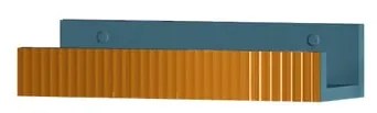 Mensola per bagno Niwa L 40 cm laccato opaco blu pacifico con vetro senape