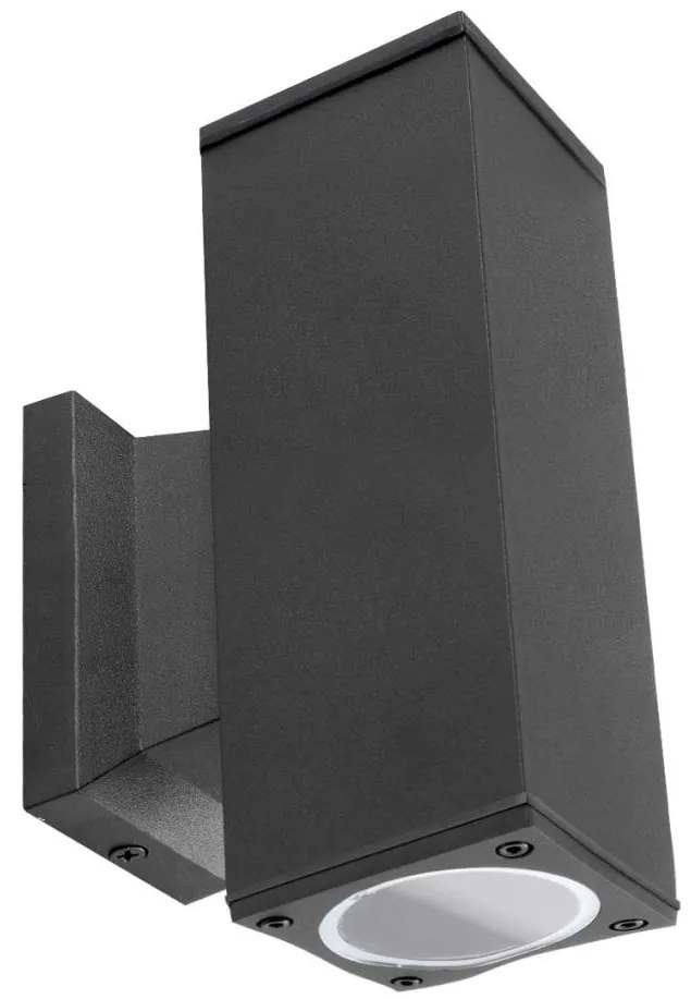 Aigostar - Applique da esterno 2xGU10/230V nero IP65 quadrato