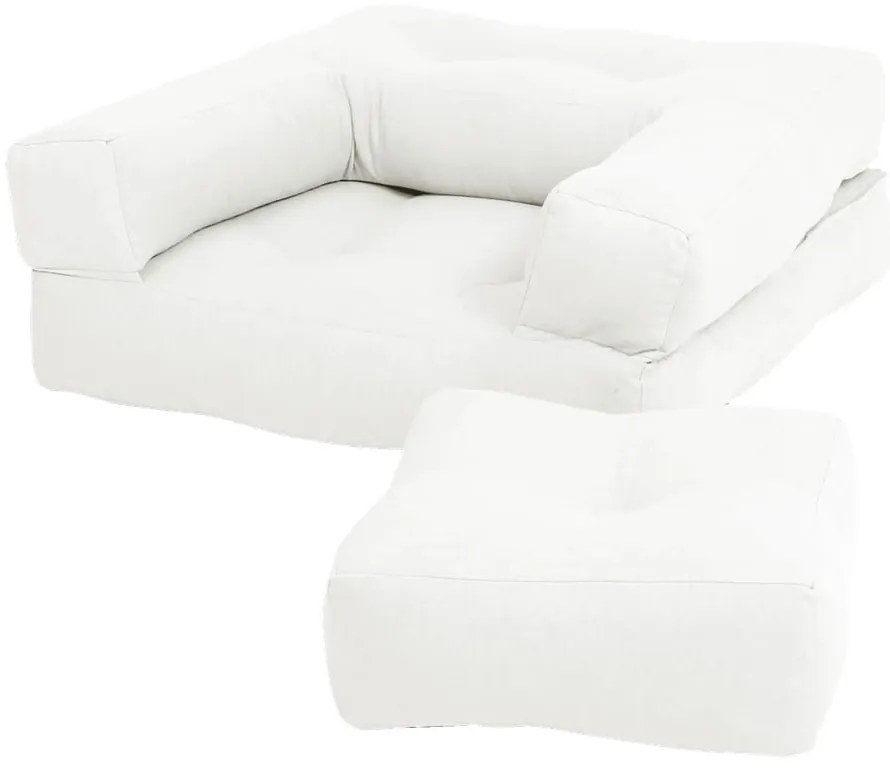 Poltrona pieghevole per bambini con sgabello Creamy Mini Cube - Karup Design