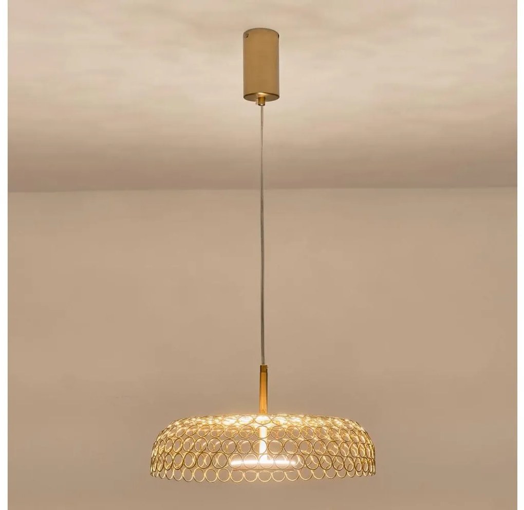 Lampadario LED a sospensione con filo LED/10W/230V 3000K oro diametro 35 cm