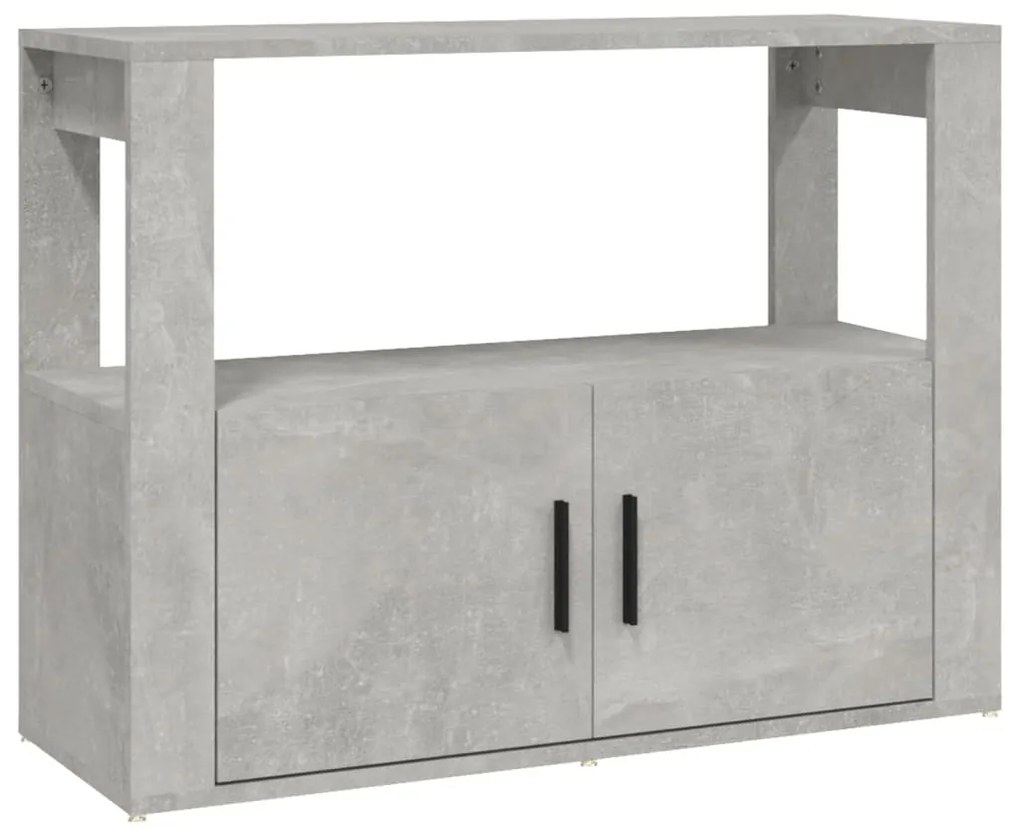 Credenza grigio cemento 80x30x60 cm in legno multistrato