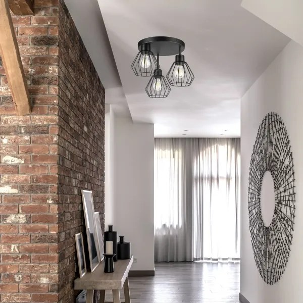 Lampadario a plafone AUDREY 3xE27/60W/230V nero