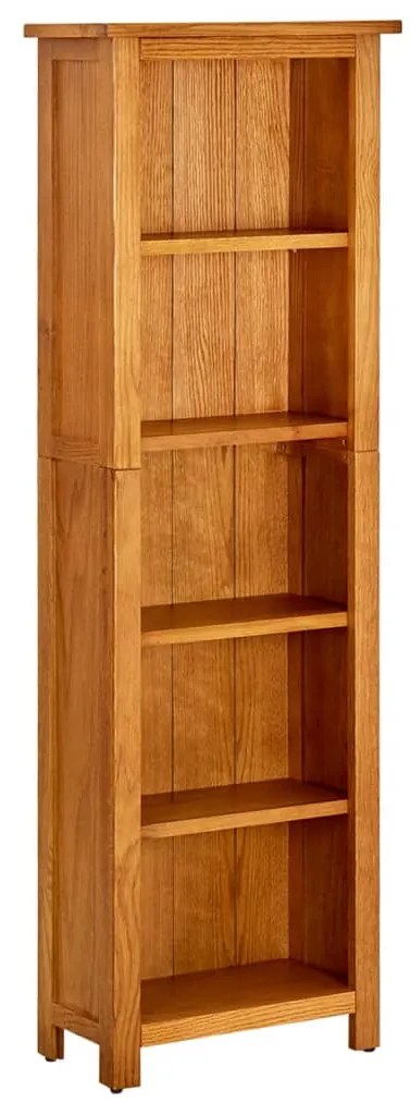 Libreria A 5 Ripiani 45x22x140 Cm İn Legno Massello Di Rovere /