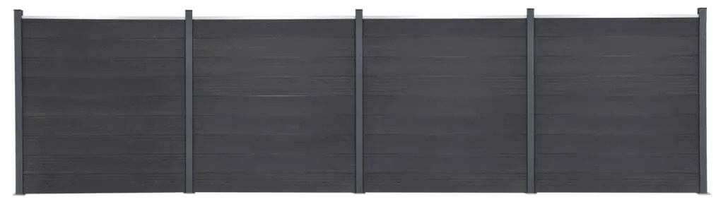 Set Pannello Di Recinzione Grigio 699x186 Cm İn Wpc /