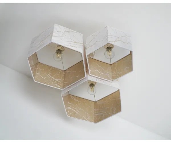 Duolla - Lampadario a plafone ROLLER TRIO HEX 3xE27/15W/230V bianco/oro