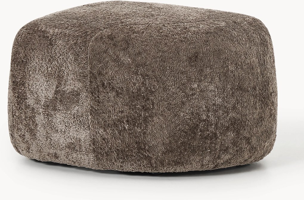 Pouf ovale in teddy bouclé Wolke