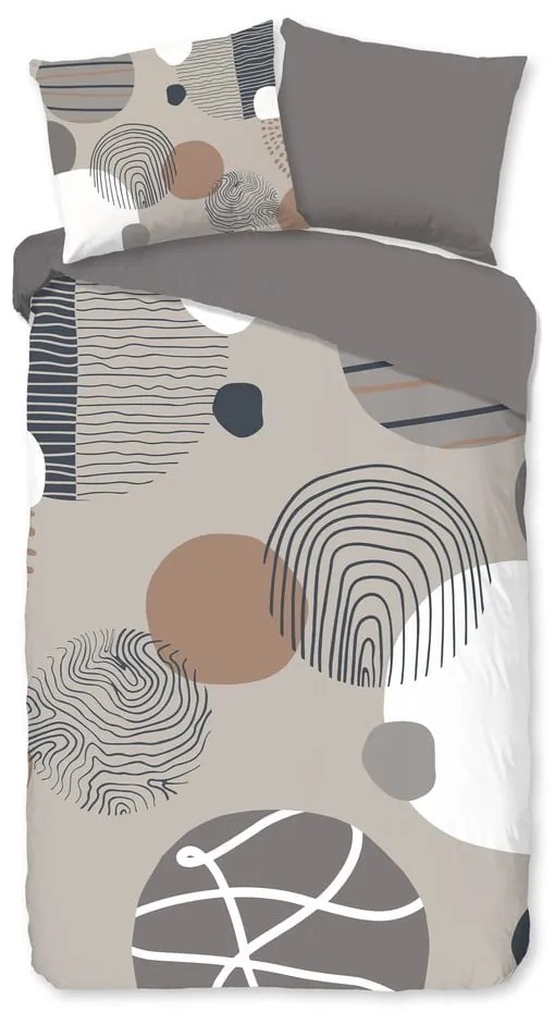 Set copripiumino e federa grigio in cotone per letto singolo ed esteso 140x220 cm Hendrik – Good Morning