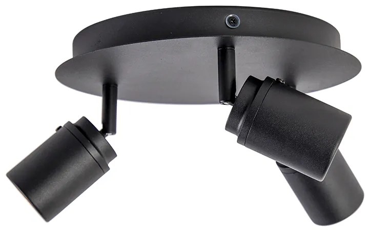 Faretto da bagno moderno nero 3 luci IP44 - Ducha