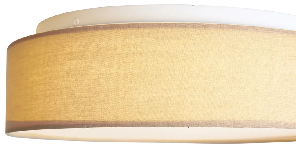 Plafoniera smart beige 35 cm con LED e telecomando - Flat Drum