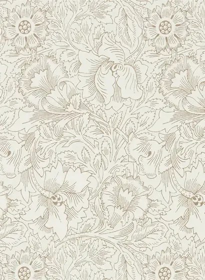 Morris & Co. Tapete Pure Poppy - Cream/ Gold