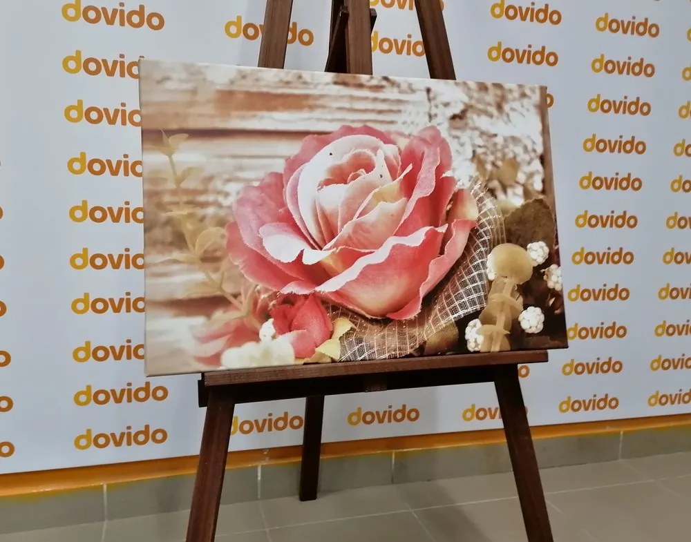 Stampa su tela – Rosa vintage rosa