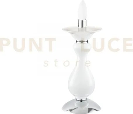 Lume soffio bianco e cromo 1 luce attacco e14 15x36cm in vetro soff...