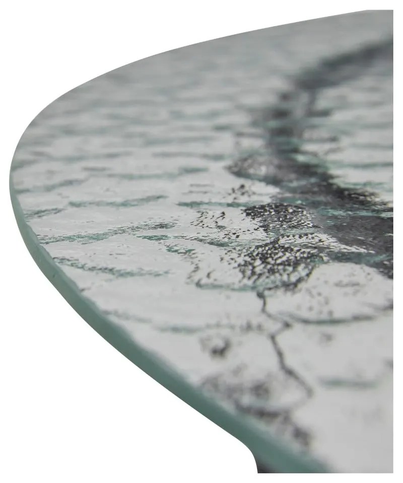 Tavolino rotondo nero con piano in vetro ø 80 cm Orbit - Hübsch