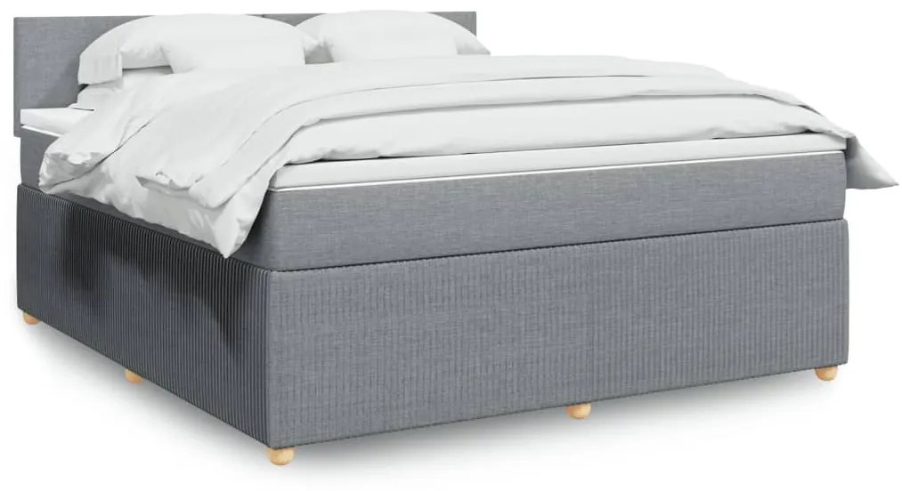 Giroletto A Molle Con Materasso Grigio Chiaro180x200 Cm Tessuto /