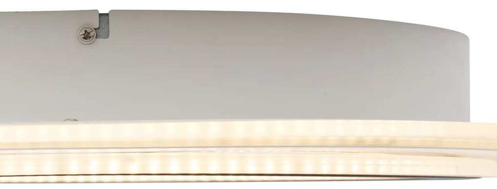 Plafoniera di design bianca con cerchi grigio scuro con LED dimmerabile - Taylor