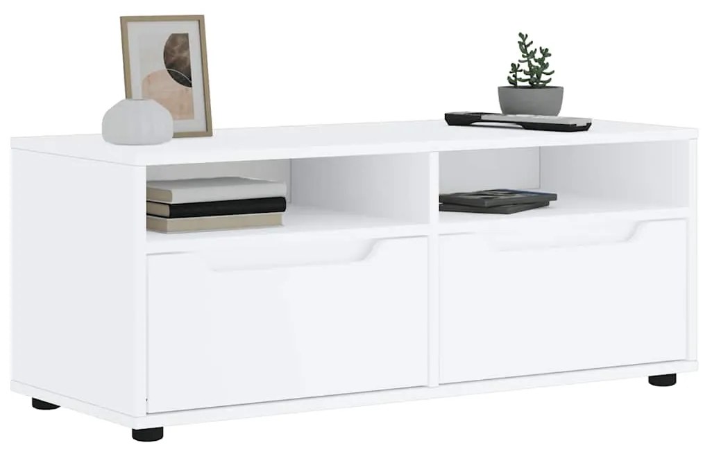 Mobile Tv Vısnes Bianco 100x40x38 Cm İn Legno Multistrato /