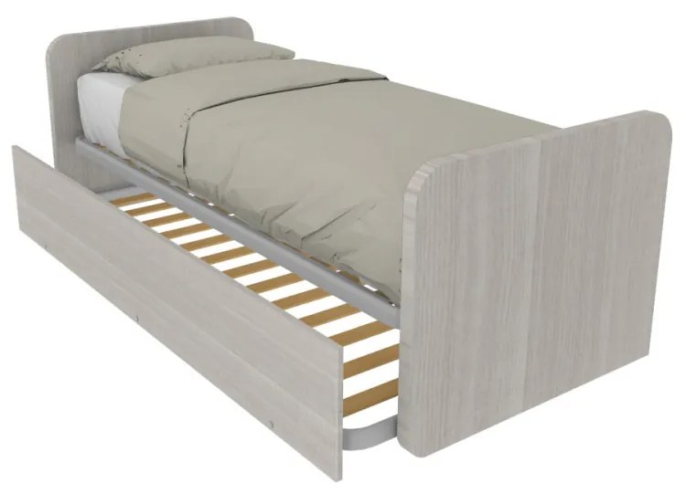964R - Letto cameretta 80x190  singolo con secondo letto estraibile e testate personalizzabili
