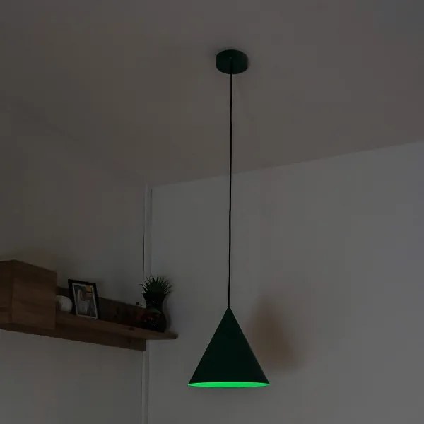 Lampada a sospensione ETNA II con cavo 1xE27/15W/230V Ø 25 cm verde