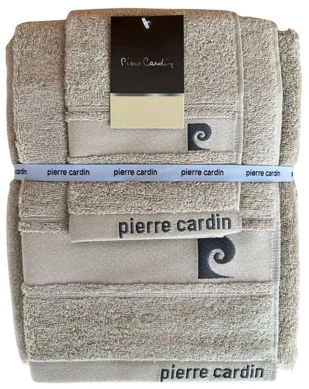 Set asciugamano bagno viso ospite telo Pierre Cardin Luxury  Colore Ecrù