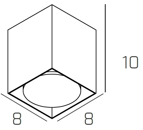 Plafoniera Moderna Cubica Area Metallo Sabbia Metallo 1 Luce Gx53 10Cm