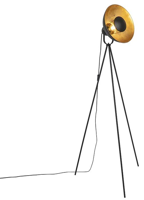Lampada da terra nera treppiede oro 154,4 cm - MAGNAX Eco