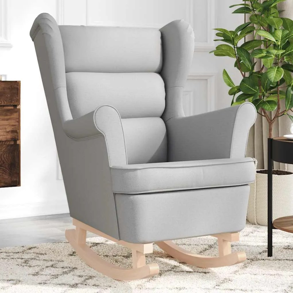 Sedia A Dondolo Nuvola Grigia 74x90x102 Cm İn Tessuto /