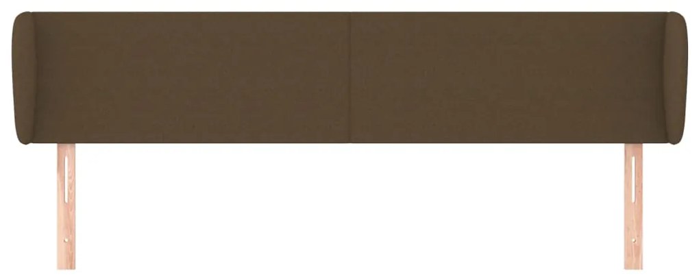 Testiera ad orecchio marrone scuro 203x23x78/88 cm in tessuto