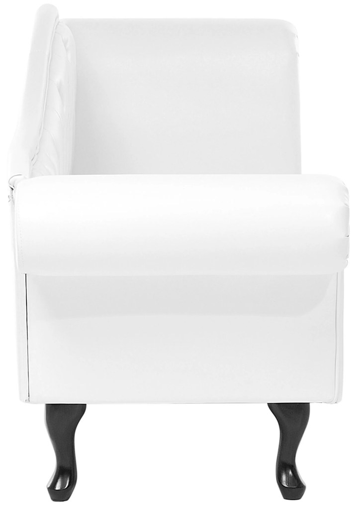 Chaise longue vintage destra in pelle sintetica bianca LATTES Beliani